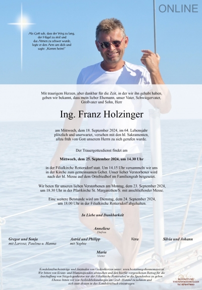 Abschied von Ing. Franz Holzinger